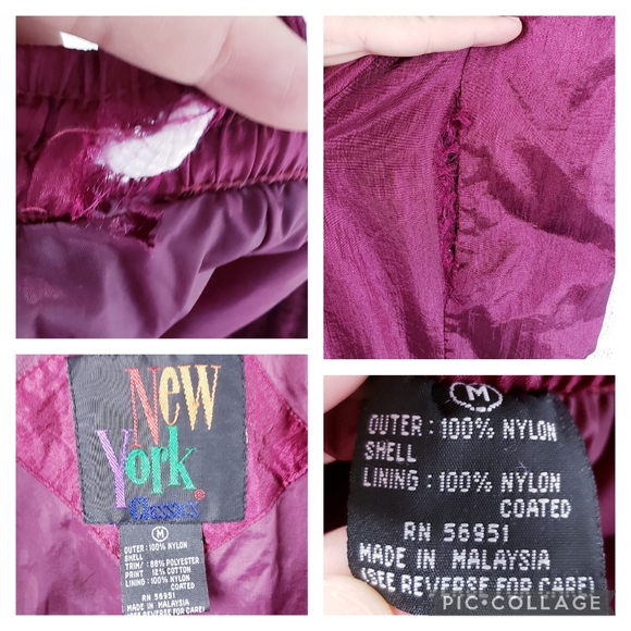 Vintage 80s Boho‎ Track Suit Swishy Purple Floral Geometric Pattern Medium - Picture 13 of 14